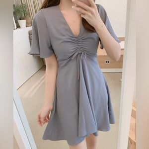 HOPE Korean Pink Purple Cinch Front Dress - XS